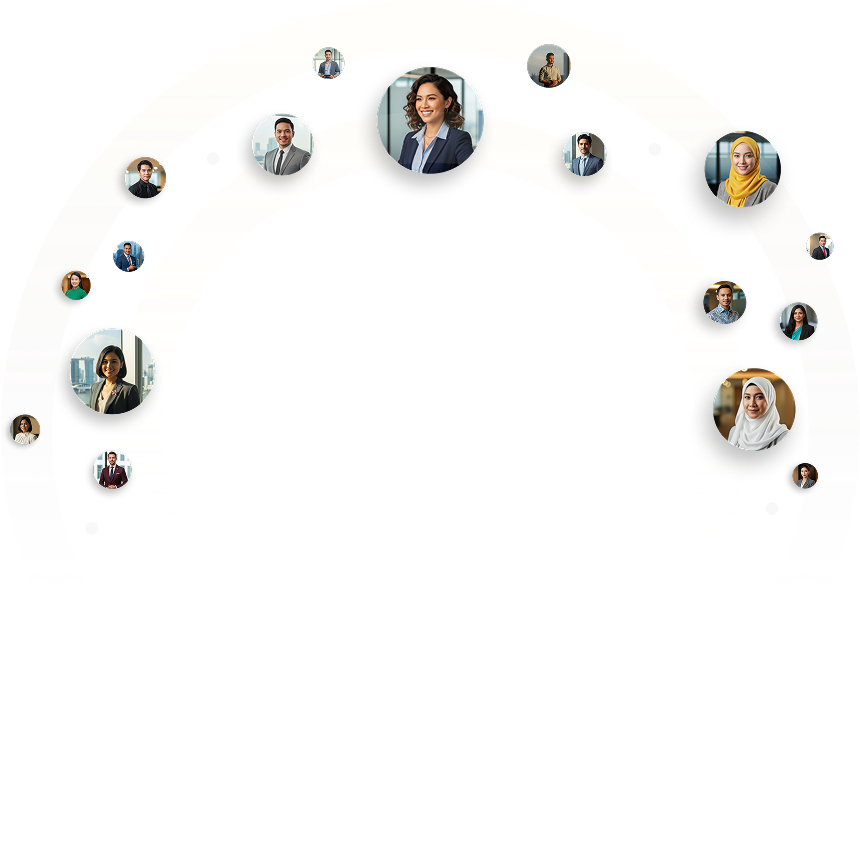 People connected across an organization