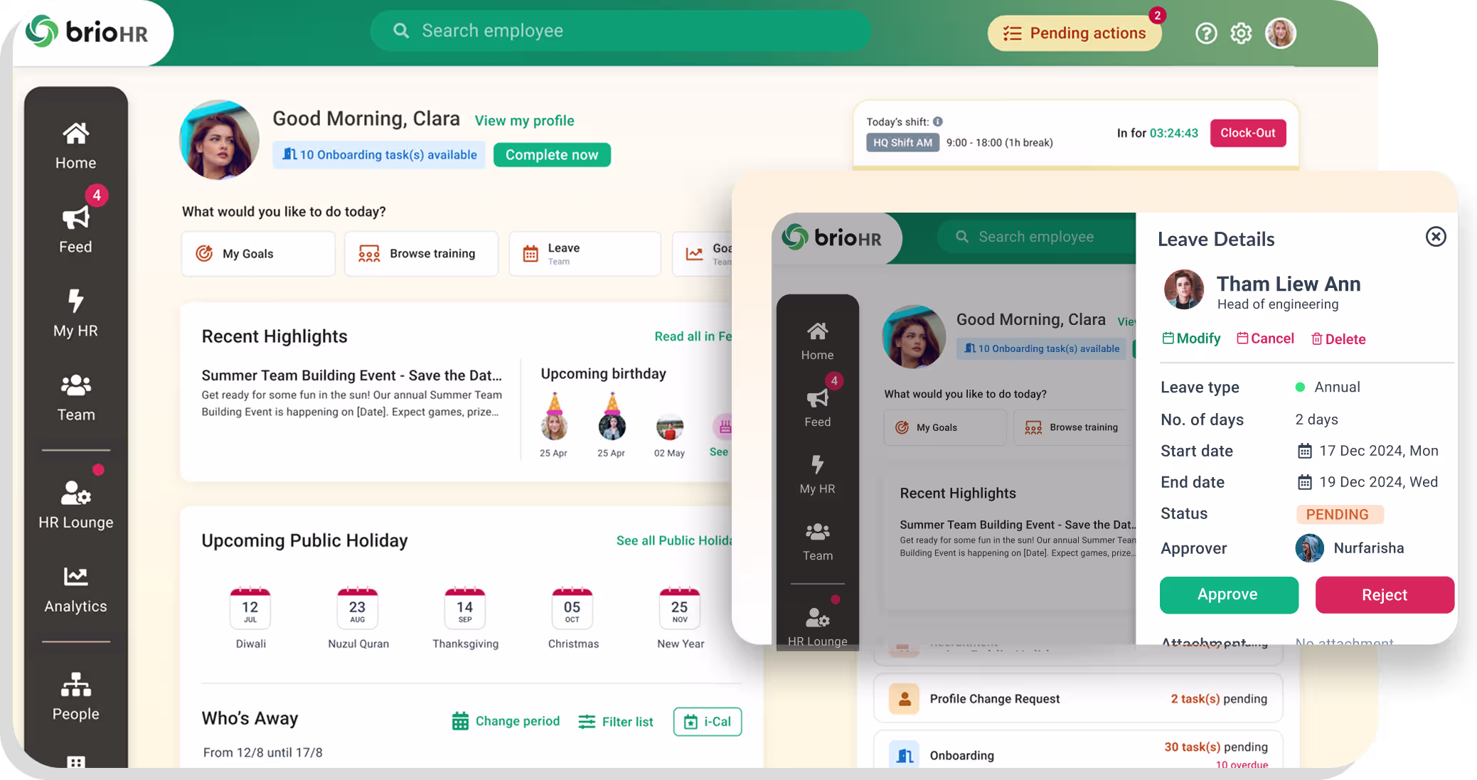 image of briohr reporting dashboard