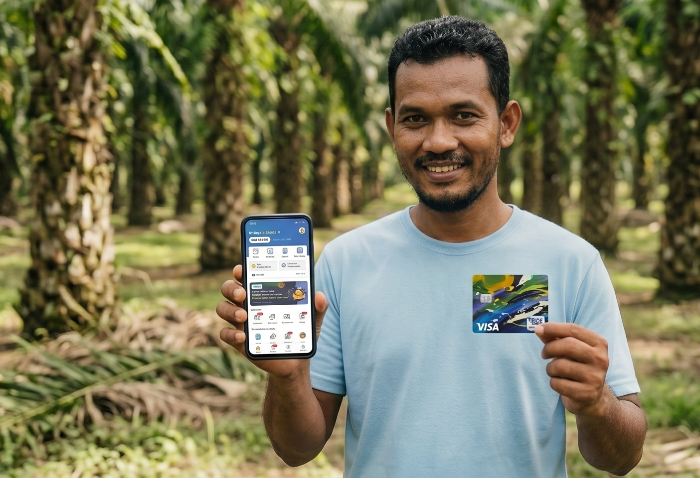 Worker using Touch 'n Go eWallet