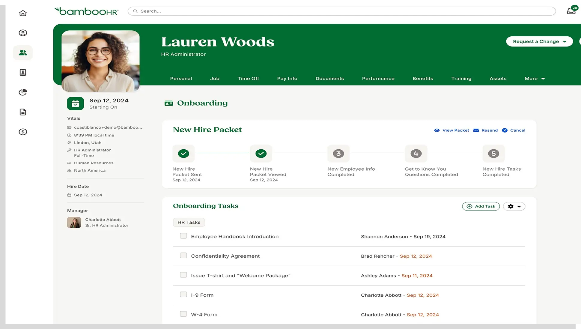 BambooHR HRIS with applicant tracking add-on