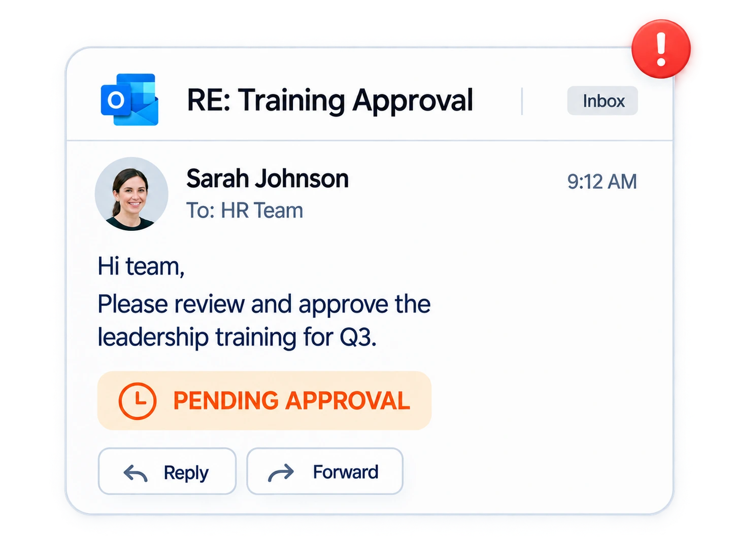 Training approval email
