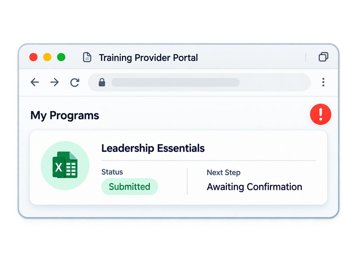 Training provider portal