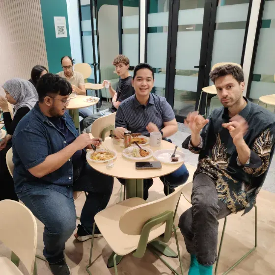 The brioHR team sharing lunch together in the office pantry